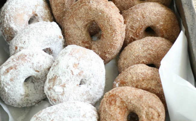 Old-fashioned Powdered Sugar Donuts - Doughnut Day  